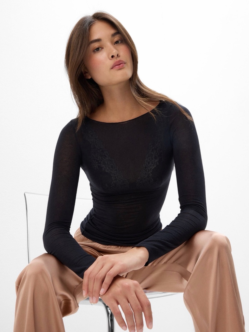 Intimissimi Boat Neck Modal Cashmere Ultralight Top